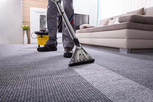 vacuuming office area
